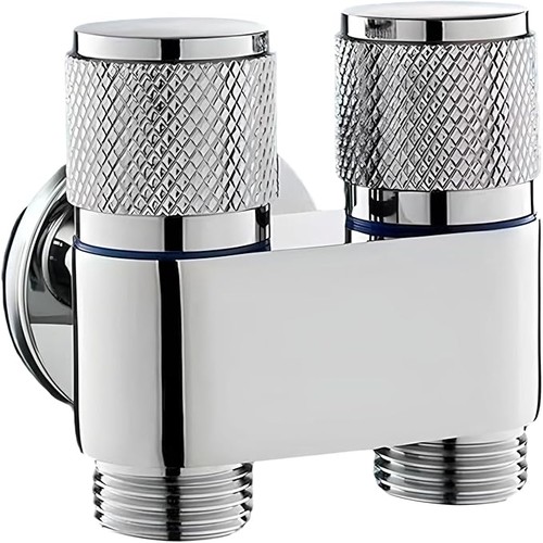 Premium Dual Outlet Chrome Connector Valve