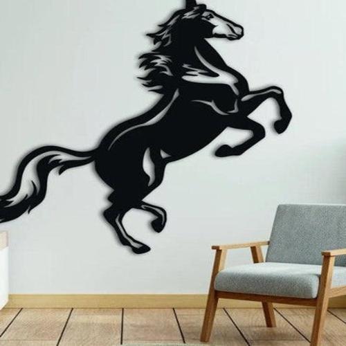 Luxury Black Horse Metal Wall Art – Modern Home Decor